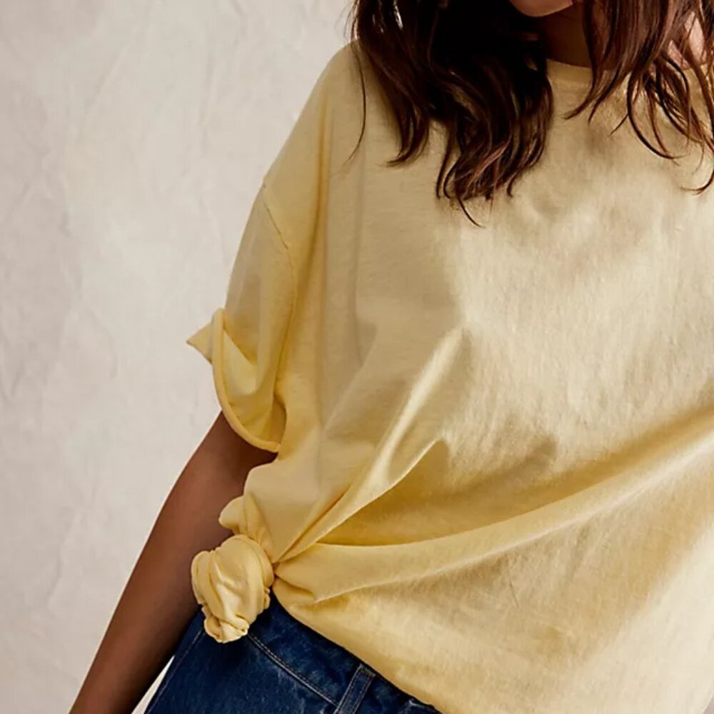 Free People We the Free Nina Tee XS in Mellow Yellow